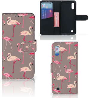 B2Ctelecom Samsung Galaxy M10 Telefoonhoesje met Pasjes Flamingo