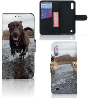 B2Ctelecom Samsung Galaxy M10 Telefoonhoesje met Pasjes Honden Labrador