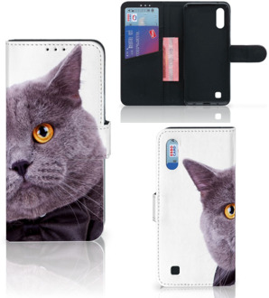 B2Ctelecom Samsung Galaxy M10 Telefoonhoesje met Pasjes Kat