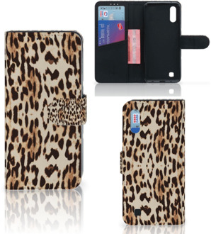 B2Ctelecom Samsung Galaxy M10 Telefoonhoesje met Pasjes Leopard