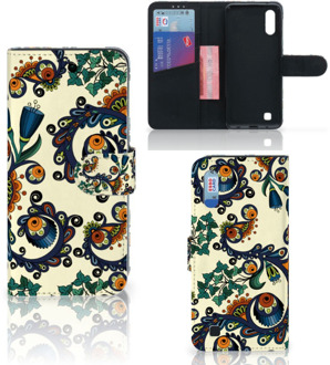 B2Ctelecom Samsung Galaxy M10 Wallet Case Barok Flower