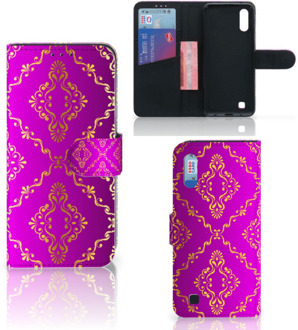 B2Ctelecom Samsung Galaxy M10 Wallet Case Barok Roze