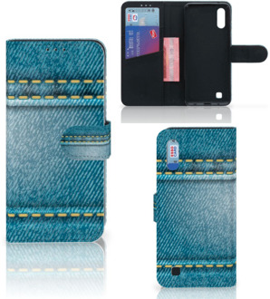 B2Ctelecom Samsung Galaxy M10 Wallet Case met Pasjes Jeans