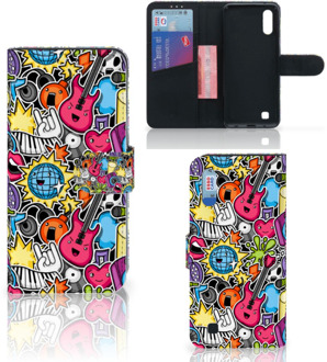 B2Ctelecom Samsung Galaxy M10 Wallet Case met Pasjes Punk Rock