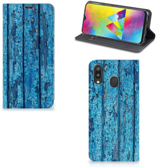 B2Ctelecom Samsung Galaxy M20 Book Wallet Case Blauw Wood