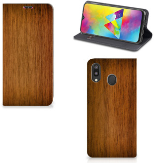 B2Ctelecom Samsung Galaxy M20 Book Wallet Case Donker Hout