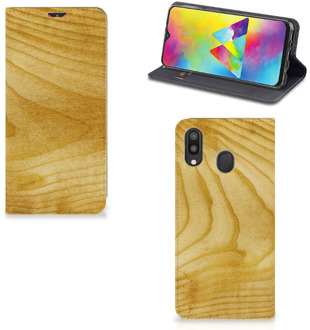 B2Ctelecom Samsung Galaxy M20 Book Wallet Case Licht Hout