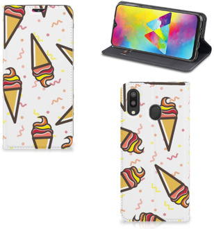 B2Ctelecom Samsung Galaxy M20 Flip Style Cover Icecream