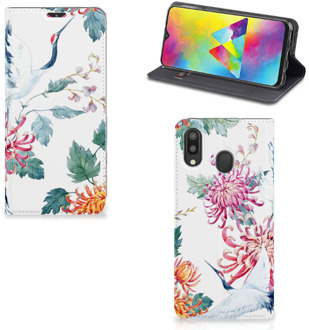 B2Ctelecom Samsung Galaxy M20 Hoesje maken Bird Flowers