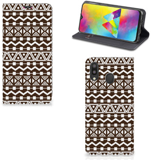 B2Ctelecom Samsung Galaxy M20 Hoesje met Magneet Aztec Bruin