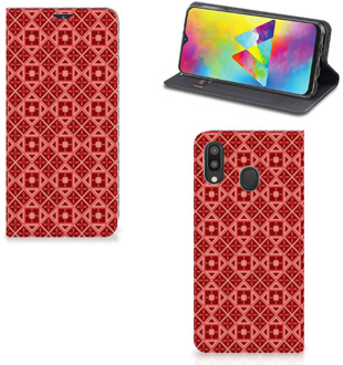 B2Ctelecom Samsung Galaxy M20 Hoesje met Magneet Batik Red