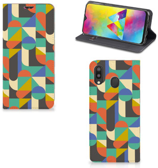 B2Ctelecom Samsung Galaxy M20 Hoesje met Magneet Funky Retro