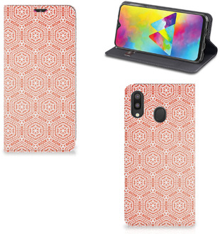 B2Ctelecom Samsung Galaxy M20 Hoesje met Magneet Pattern Orange