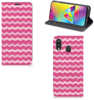 B2Ctelecom Samsung Galaxy M20 Hoesje met Magneet Waves Pink