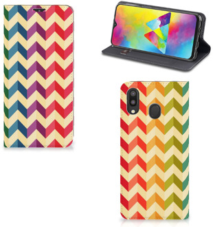 B2Ctelecom Samsung Galaxy M20 Hoesje met Magneet Zigzag Color