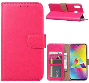 B2Ctelecom Samsung Galaxy M20 Hoesje Roze met Pasjeshouder