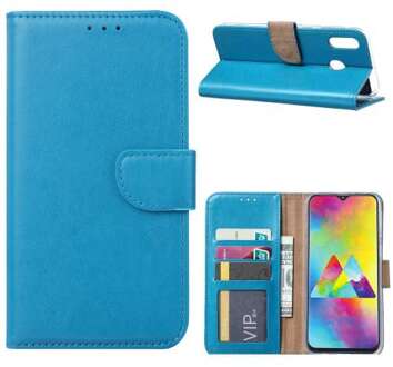 B2Ctelecom Samsung Galaxy M20 Hoesje Turquoise met Pasjeshouder