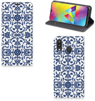 B2Ctelecom Samsung Galaxy M20 Smart Cover Flower Blue