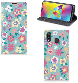 B2Ctelecom Samsung Galaxy M20 Smart Cover Flower Power