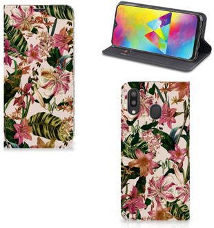 B2Ctelecom Samsung Galaxy M20 Smart Cover Flowers