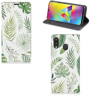 B2Ctelecom Samsung Galaxy M20 Smart Cover Leaves