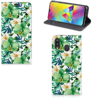 B2Ctelecom Samsung Galaxy M20 Smart Cover Orchidee Groen