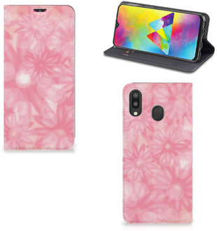 B2Ctelecom Samsung Galaxy M20 Smart Cover Spring Flowers