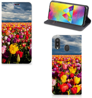 B2Ctelecom Samsung Galaxy M20 Smart Cover Tulpen