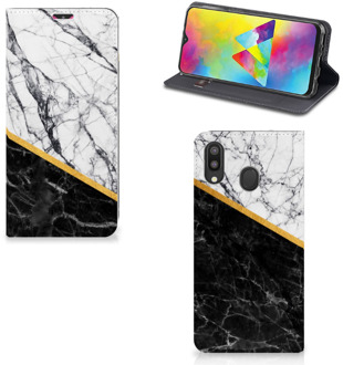 B2Ctelecom Samsung Galaxy M20 Standcase Marble White Black