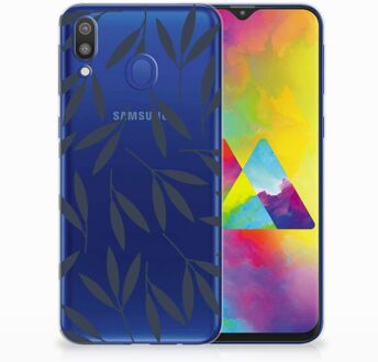 B2Ctelecom Samsung Galaxy M20 TPU Hoesje Design Leaves Blue