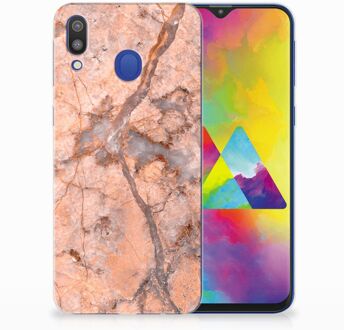 B2Ctelecom Samsung Galaxy M20 TPU Hoesje Design Marmer Oranje