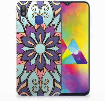 B2Ctelecom Samsung Galaxy M20 TPU Hoesje Design Purple Flower