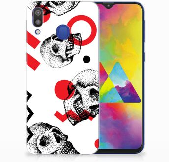 B2Ctelecom Samsung Galaxy M20 TPU Hoesje Design Skull Red