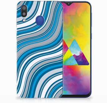 B2Ctelecom Samsung Galaxy M20 TPU Hoesje Design Waves Blue