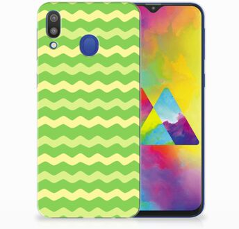 B2Ctelecom Samsung Galaxy M20 TPU Hoesje Design Waves Green