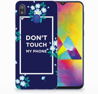 B2Ctelecom Samsung Galaxy M20 TPU Hoesje Flowers Blue DTMP