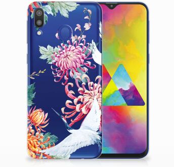 B2Ctelecom Samsung Galaxy M20 Uniek TPU Hoesje Bird Flowers