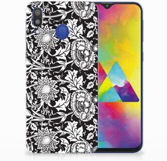 B2Ctelecom Samsung Galaxy M20 Uniek TPU Hoesje Black Flowers