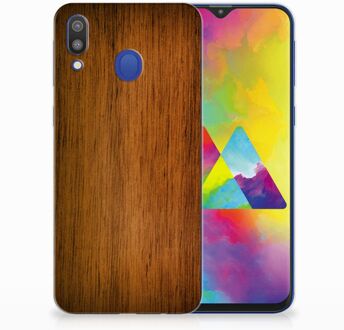 B2Ctelecom Samsung Galaxy M20 Uniek TPU Hoesje Donker Hout