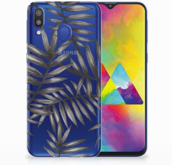 B2Ctelecom Samsung Galaxy M20 Uniek TPU Hoesje Leaves Grey