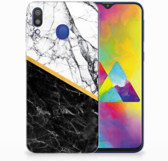 B2Ctelecom Samsung Galaxy M20 Uniek TPU Hoesje Marble White Black