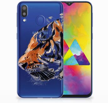 B2Ctelecom Samsung Galaxy M20 Uniek TPU Hoesje Watercolor Tiger