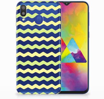 B2Ctelecom Samsung Galaxy M20 Uniek TPU Hoesje Waves Yellow