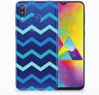 B2Ctelecom Samsung Galaxy M20 Uniek TPU Hoesje Zigzag Blauw