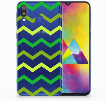 B2Ctelecom Samsung Galaxy M20 Uniek TPU Hoesje Zigzag Groen