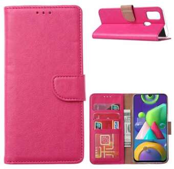 B2Ctelecom Samsung Galaxy M21 Book Cover Roze met Pasjeshouder