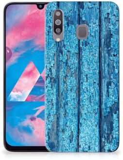 B2Ctelecom Samsung Galaxy M30 Bumper Hoesje Blauw Wood