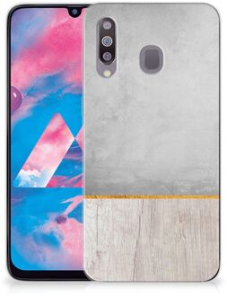 B2Ctelecom Samsung Galaxy M30 Bumper Hoesje Wood Concrete