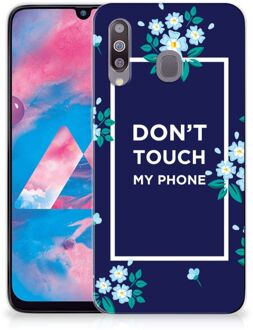 B2Ctelecom Samsung Galaxy M30 Silicone-hoesje Flowers Blue DTMP