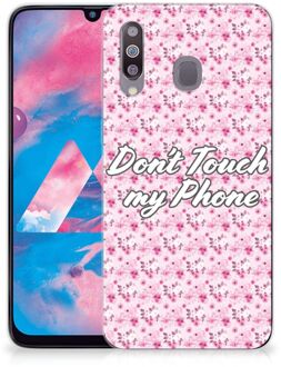 B2Ctelecom Samsung Galaxy M30 Silicone-hoesje Flowers Pink DTMP